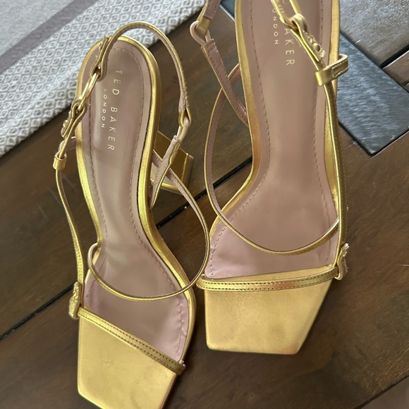 Ted Baker Shoes - Ted Baker Gold Heels Elegant Slingback